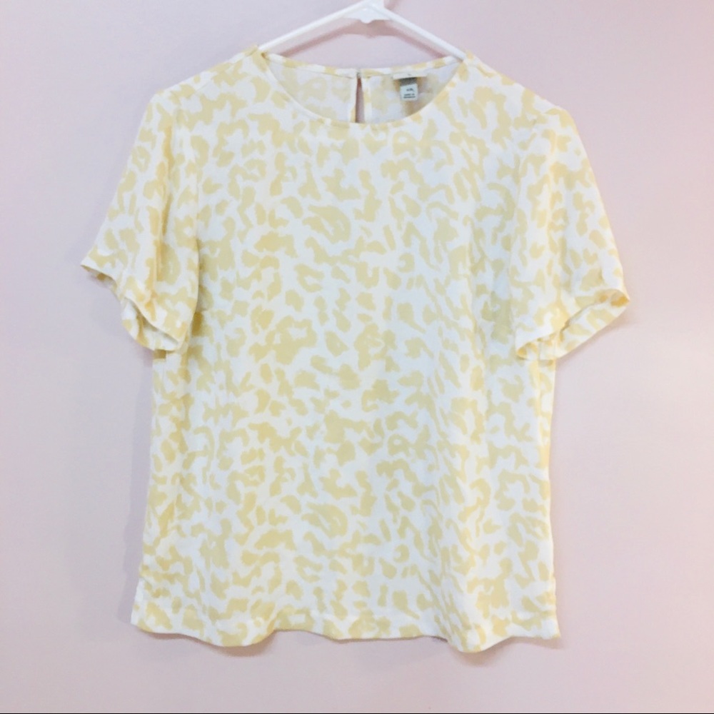 a new day leopard / cheetah print white blouse